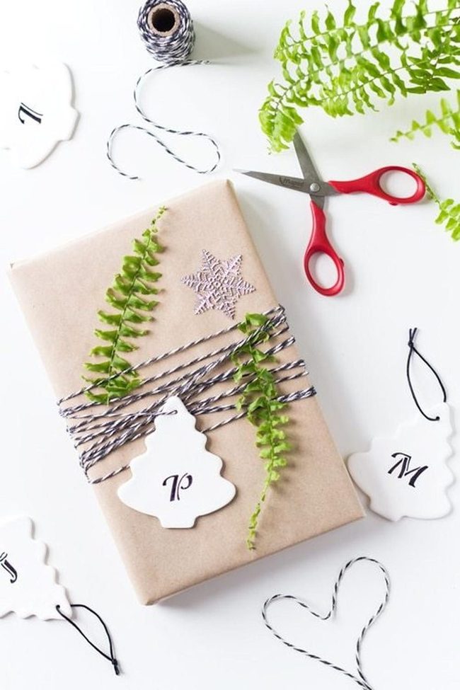 Green Fern Wrapped Handmade