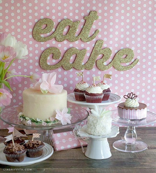 Pink Glitter Dessert Celebration