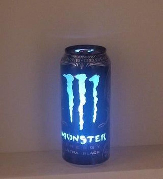 Blue Light Aluminum Can Lamp