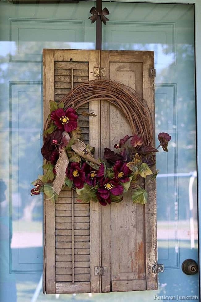 Burgundy Vine Wooden Shutters