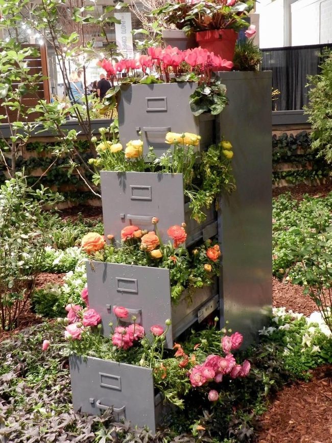 Painted Cabinet Vertical Garden