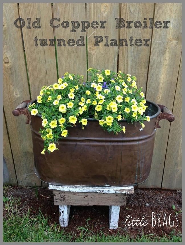 Vintage Boiler Petunia Planter
