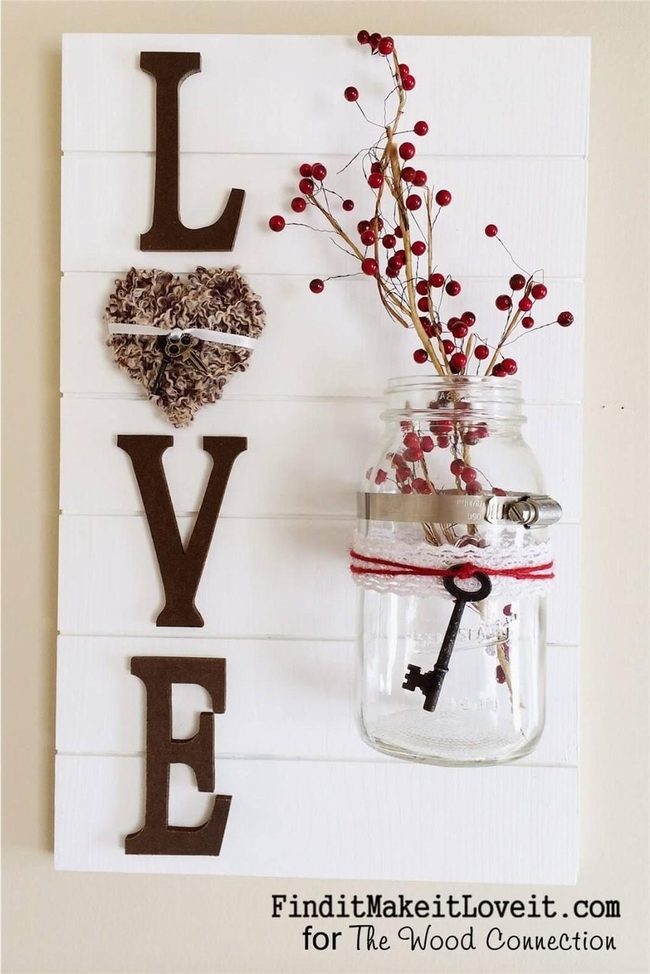 Colorful Wood Sign With Found Objects