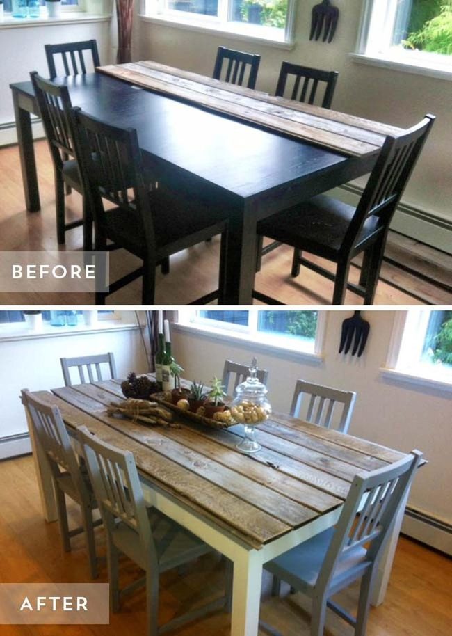 Distressed Wood Farmhouse Table