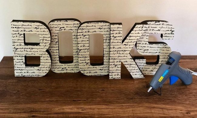 Textured Paper Words For Shelves