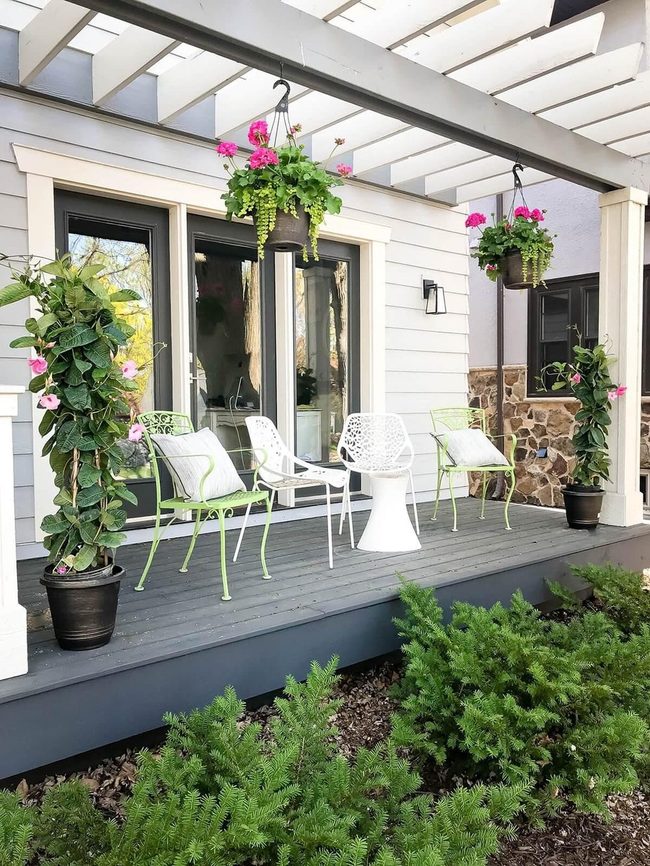 Wrought Iron Pergola With Blooms