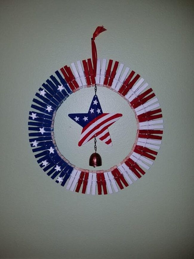 Red White Blue Star Wreath