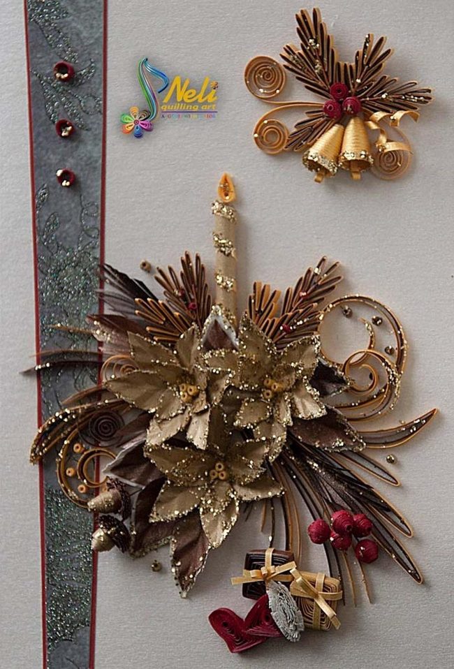 Folded Paper Flowers Gold