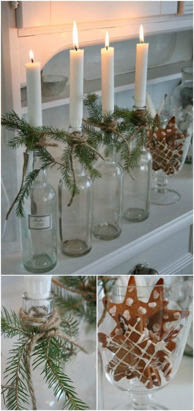 Candlelit Wine Bottle Centerpieces