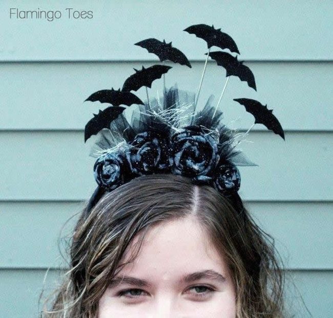 Black Rose Bat Headband