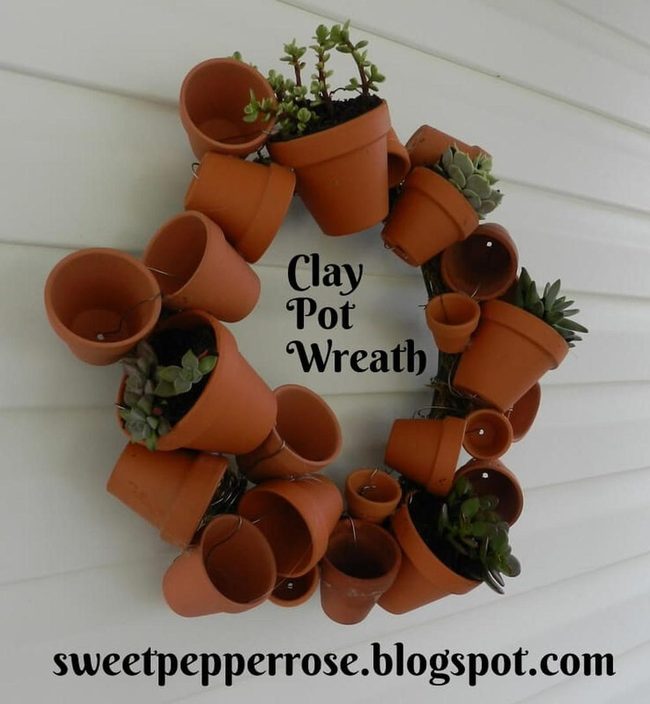 Green Succulent Door Wreath