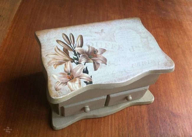 Painted Wood Jewelry Box Shine