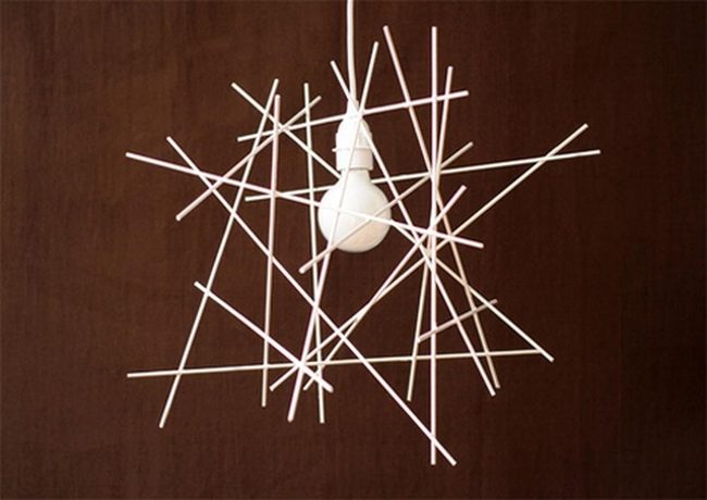 White Spiral Pendant Dark Wall