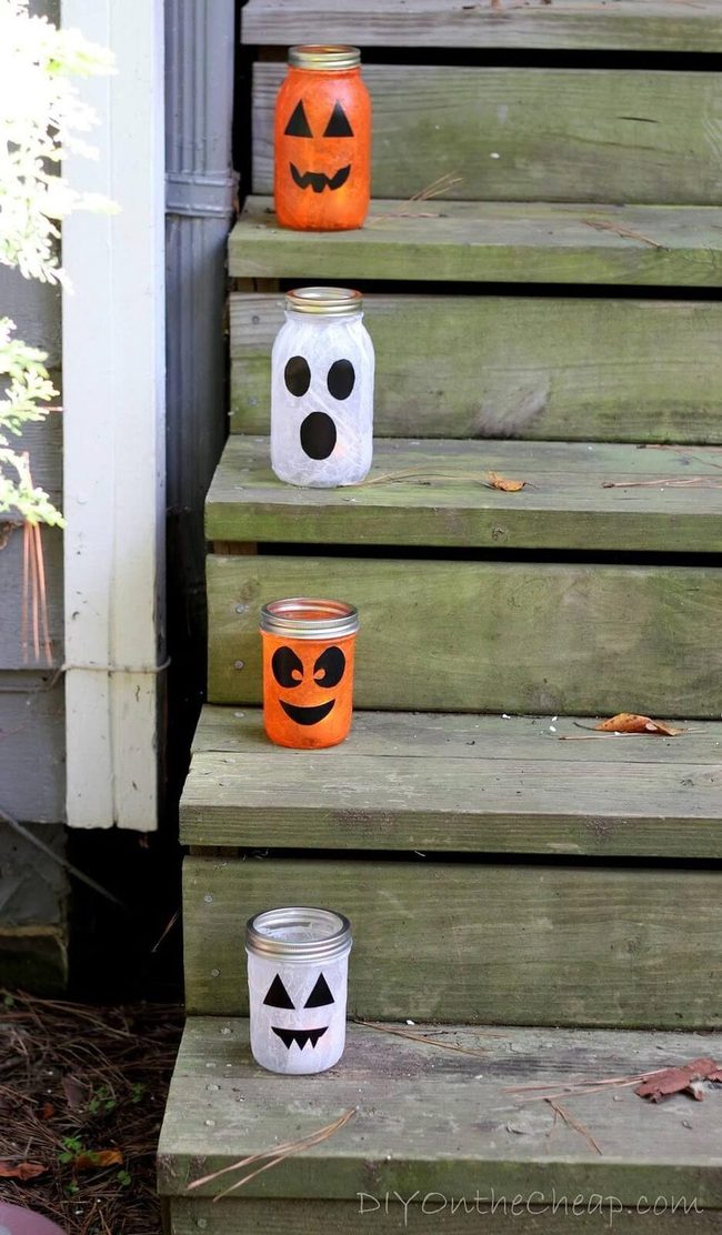 Glowing Jar Pumpkin Path