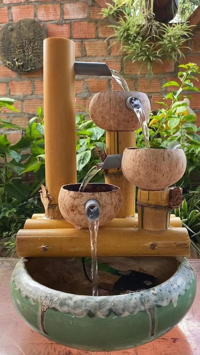 Cascading Coconut Water Feature