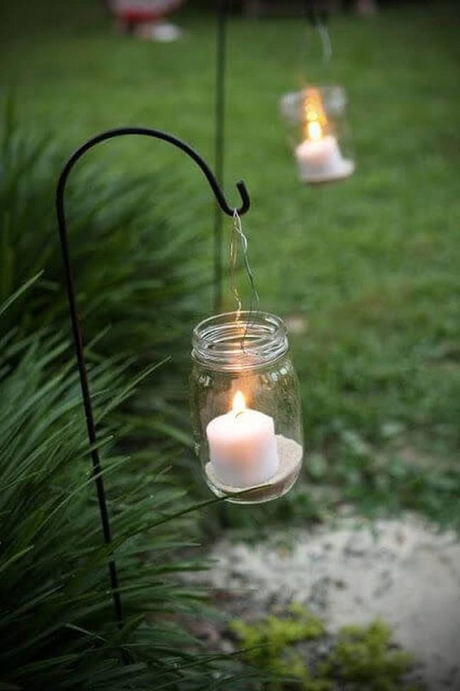 Suspended Mason Jar Candlelight