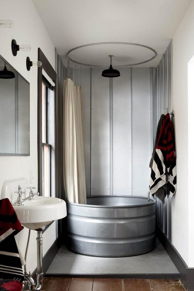 Galvanized Metal Bucket Shower