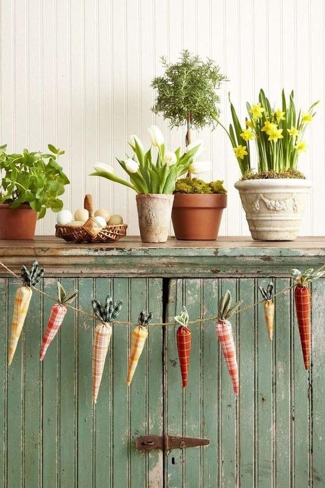 Fabric Carrot Garland Spring