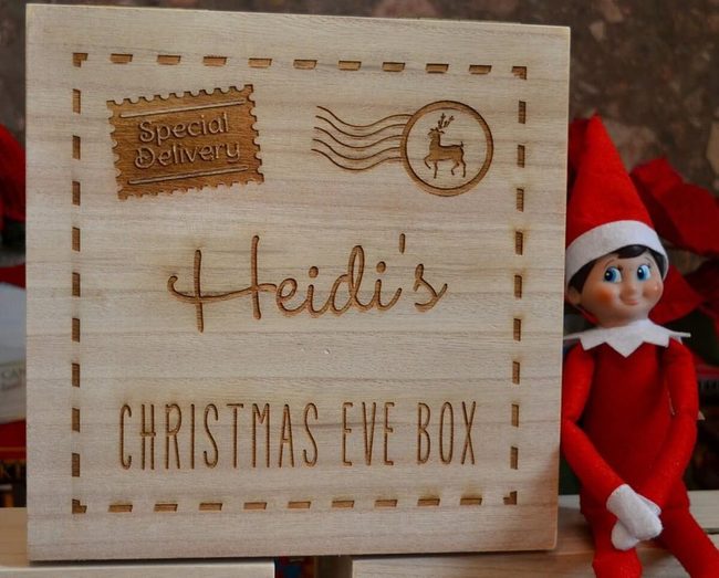 Carved Family Names, Wooden Christmas Boxes