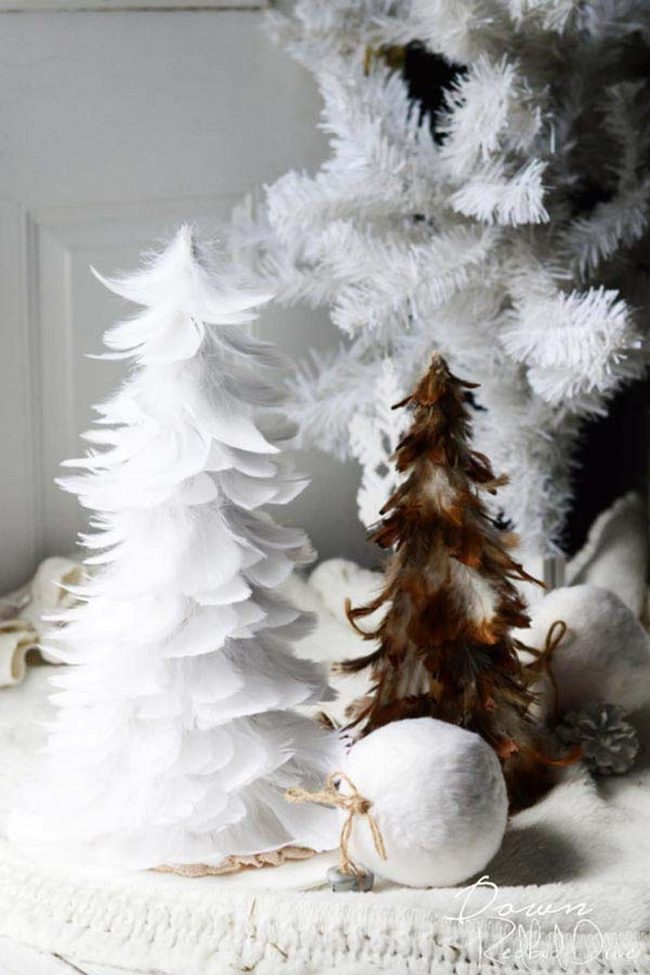 Feathered White Christmas Trees