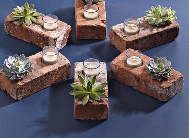 Red Brick Succulent Display