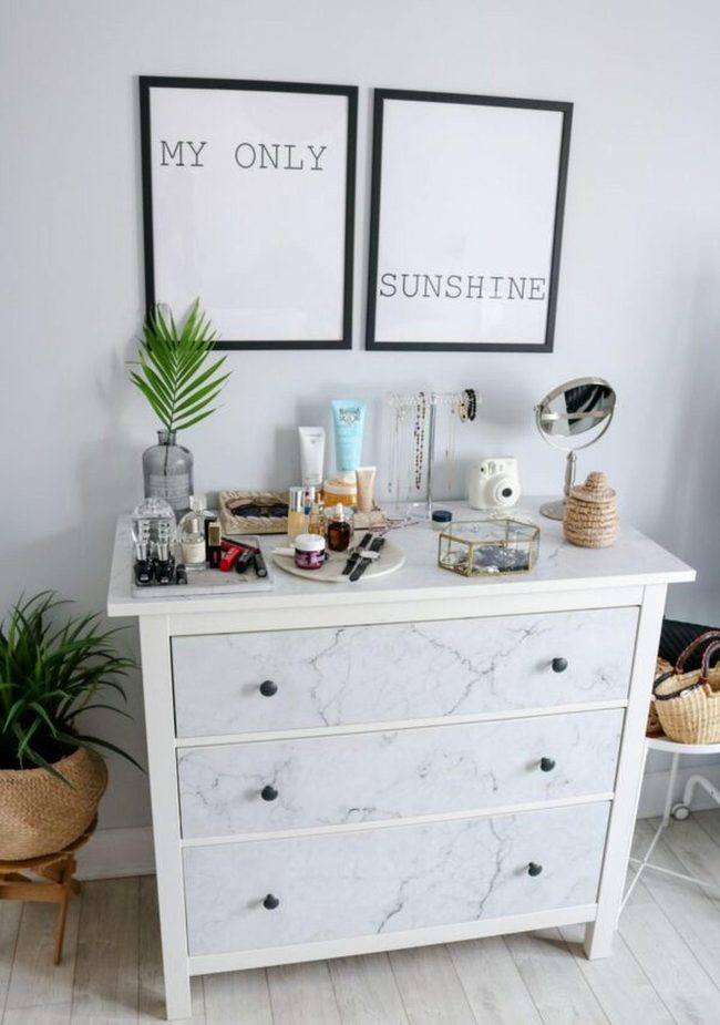 Marble Vinyl Hemnes Dresser Upgrade