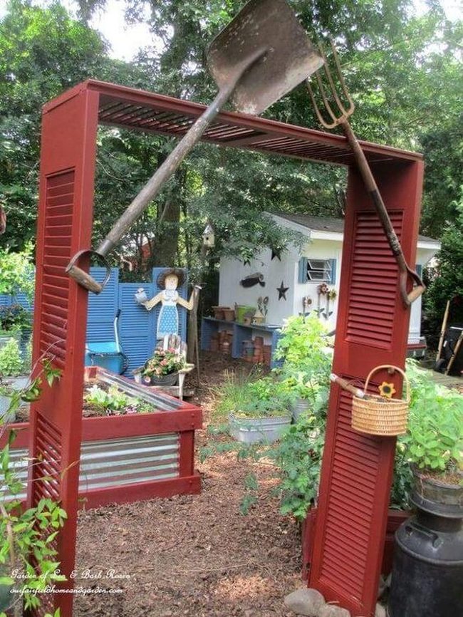 Crimson Shutter Garden Entry