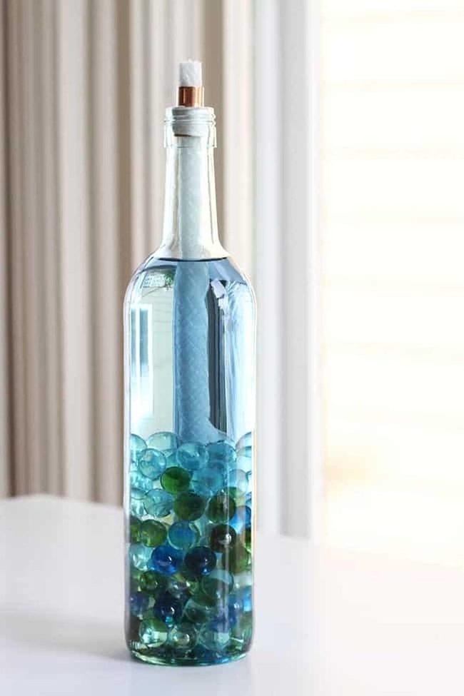 Blue-Green Marble Glass Torch