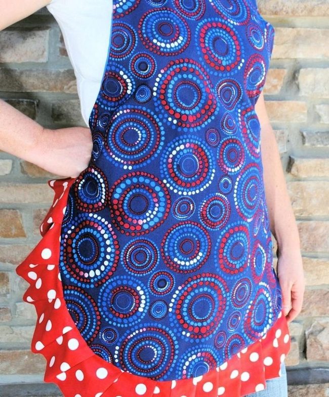 Polka Dot Blue Kitchen Apron