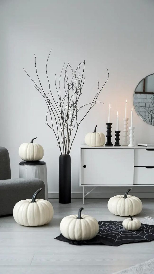 Black Vase With Bare Twigs