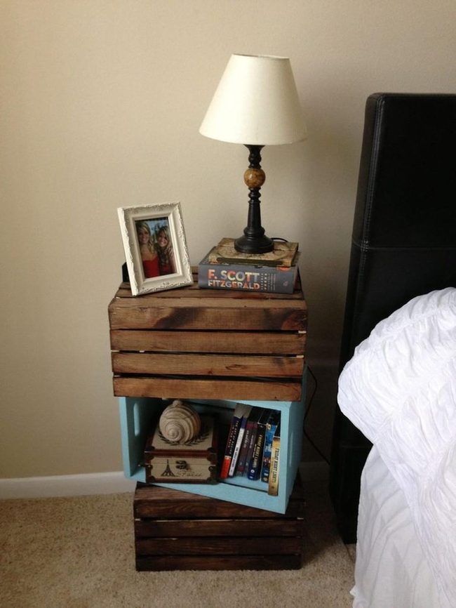 Blue Interior Wooden Crates