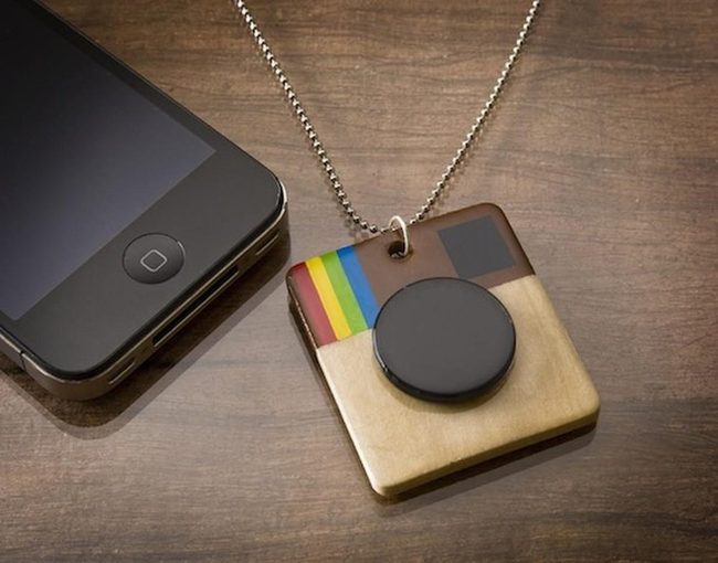 Rainbow Striped Wood Camera Charms