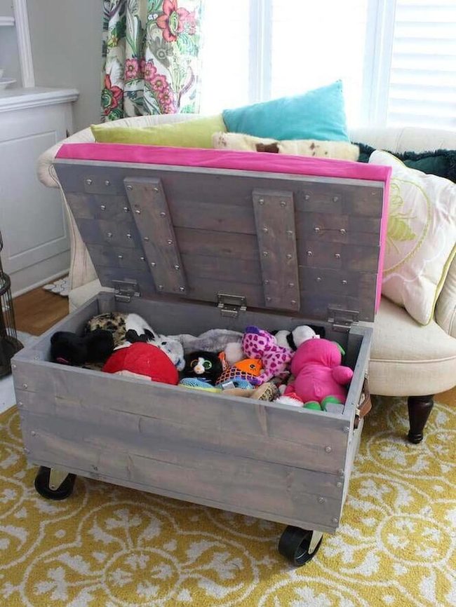 Wooden Crate Storage Bench