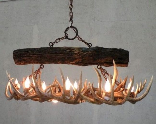Antler Chandelier Dark Wood