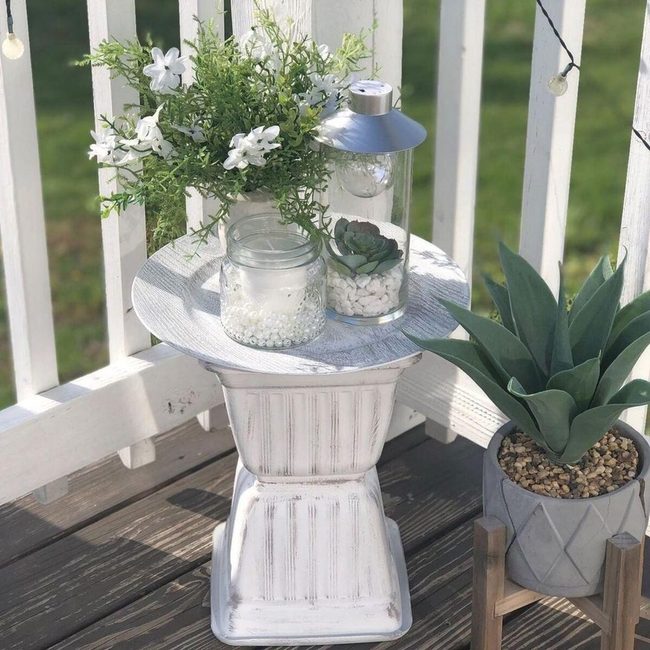 Whitewashed Plastic Pedestal Display