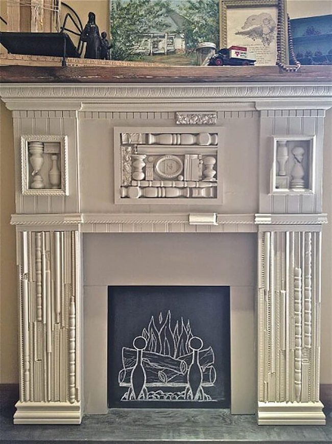 Black Chalkboard Fireplace Wall