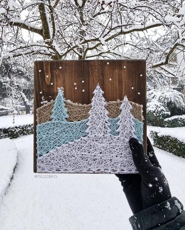 Winter Threads On Wood