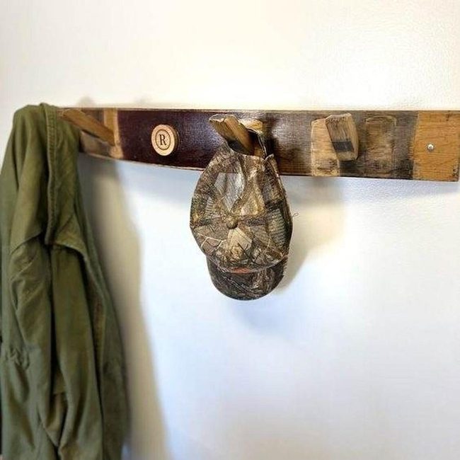 Reclaimed Whiskey Barrel Coat Rack
