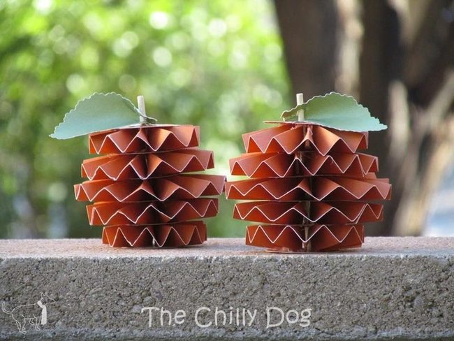 Orange Paper Pumpkins With White Details