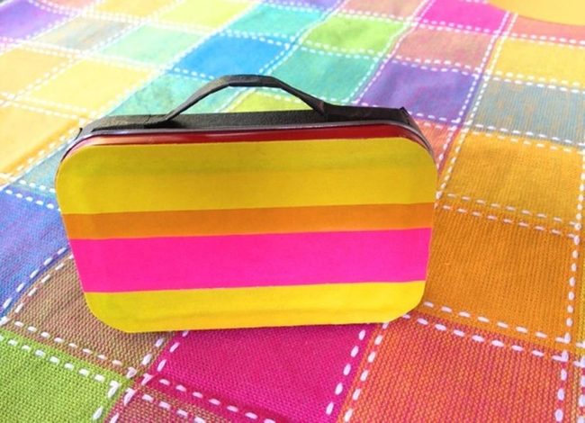 Striped Yellow Lunch Container