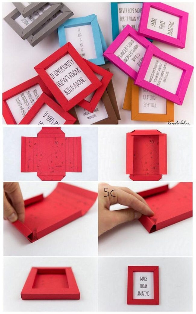 Colorful Folded Paper Frames