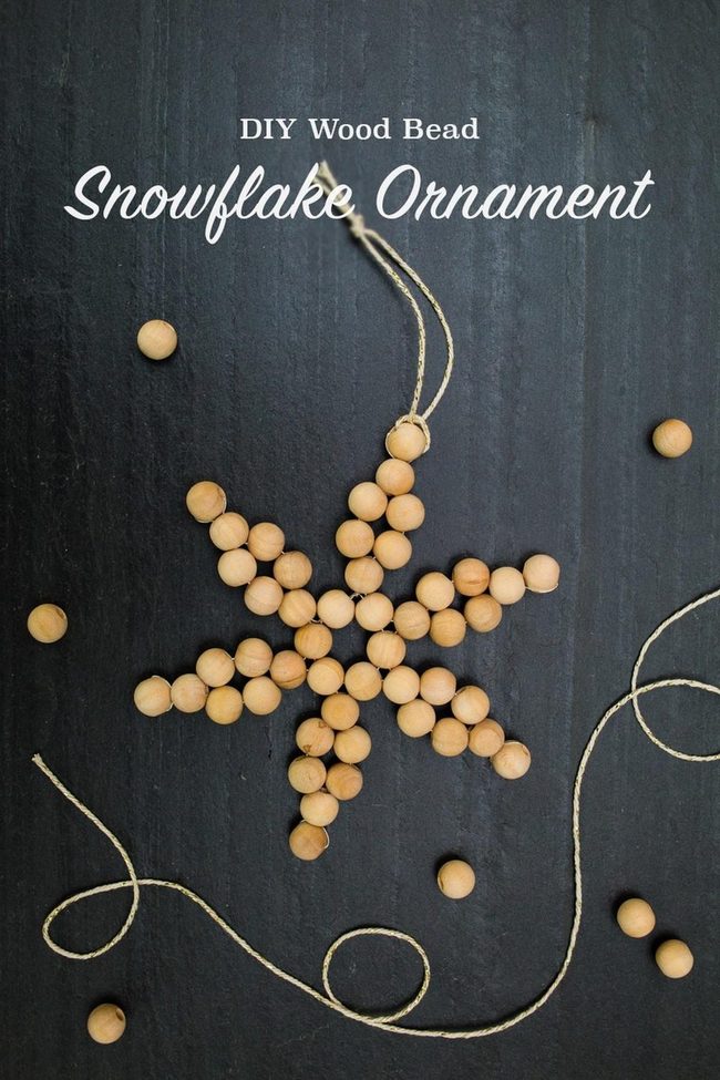 Wooden Beaded Snowflake Ornaments