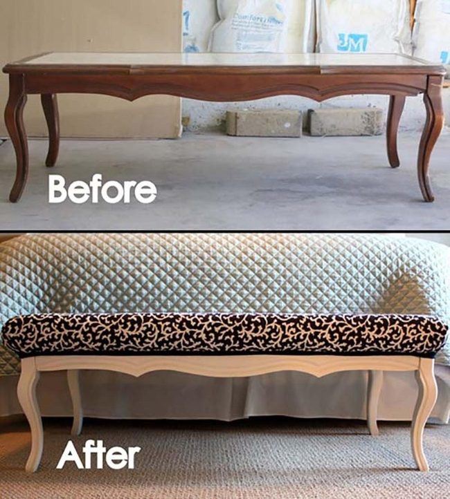 Painted Coffee Table Bench Cushion