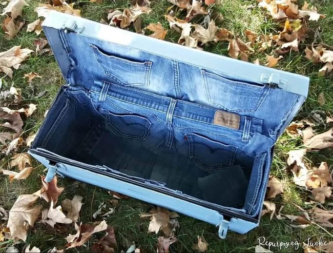 Denim-Wrapped Toolbox Storage