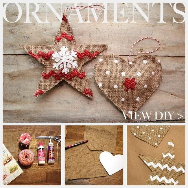 Burlap Twine Hanging Ornaments