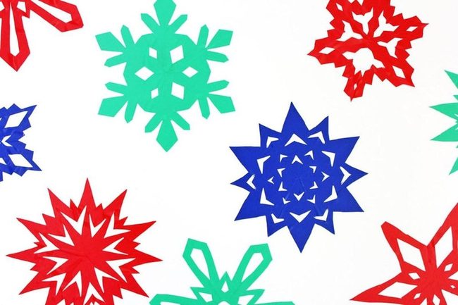 Colorful Paper Snowflakes