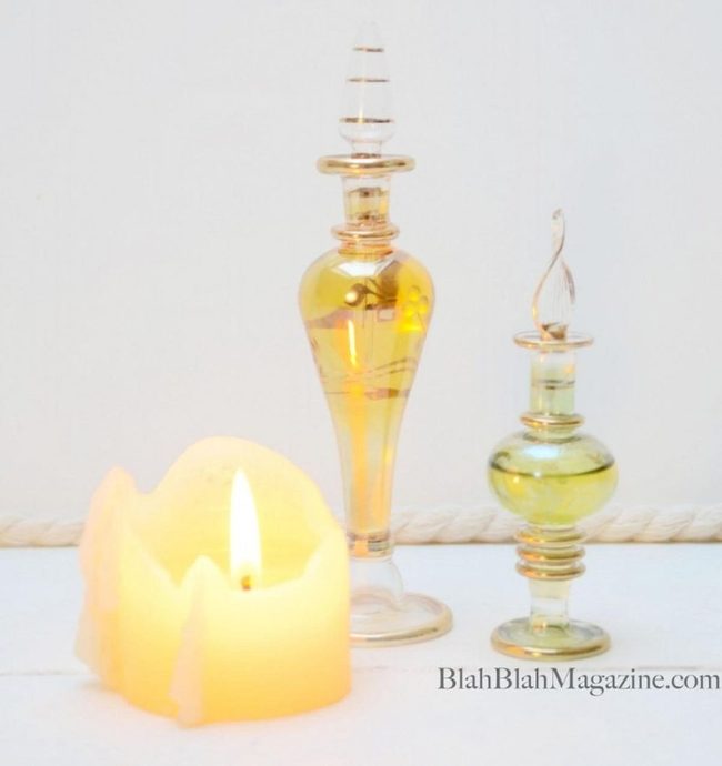Golden Liquid Glass Bottles