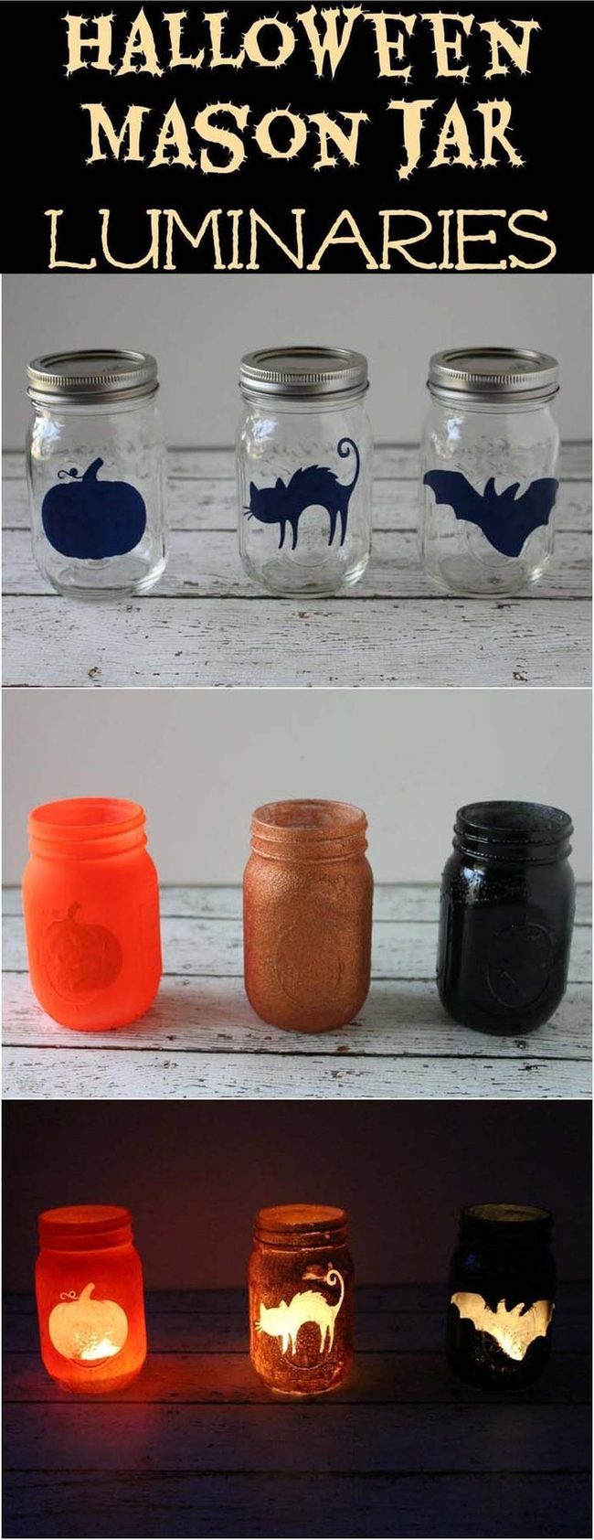 Glitter Jar Luminaries Halloween