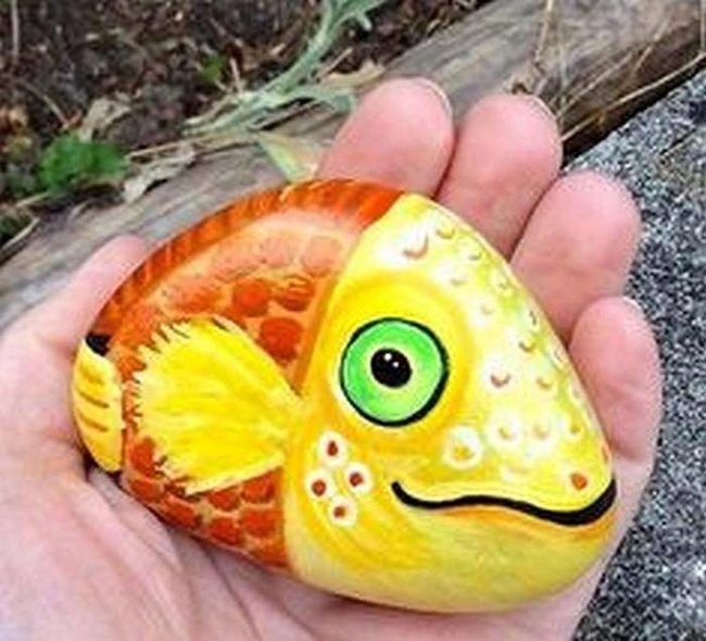 Golden Fish With Textured Scales
