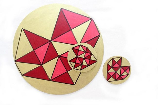 Red Triangle Geometry Gold